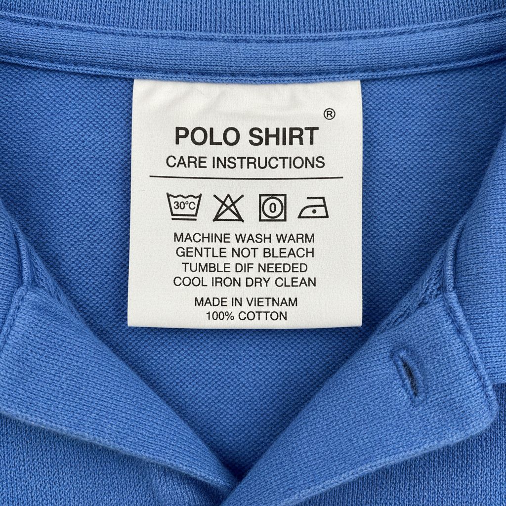 Polo shirt care label 1