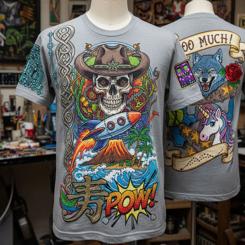 T Shirts Overcomplicating the Design Too Many Elements Fighting 2