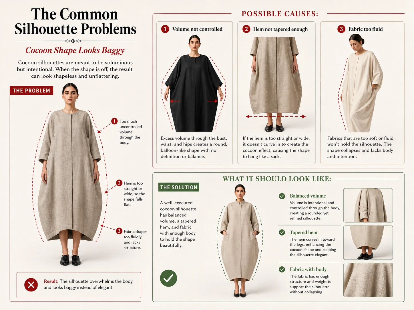 The Common Silhouette Problems Cocoon Shape Looks Baggy