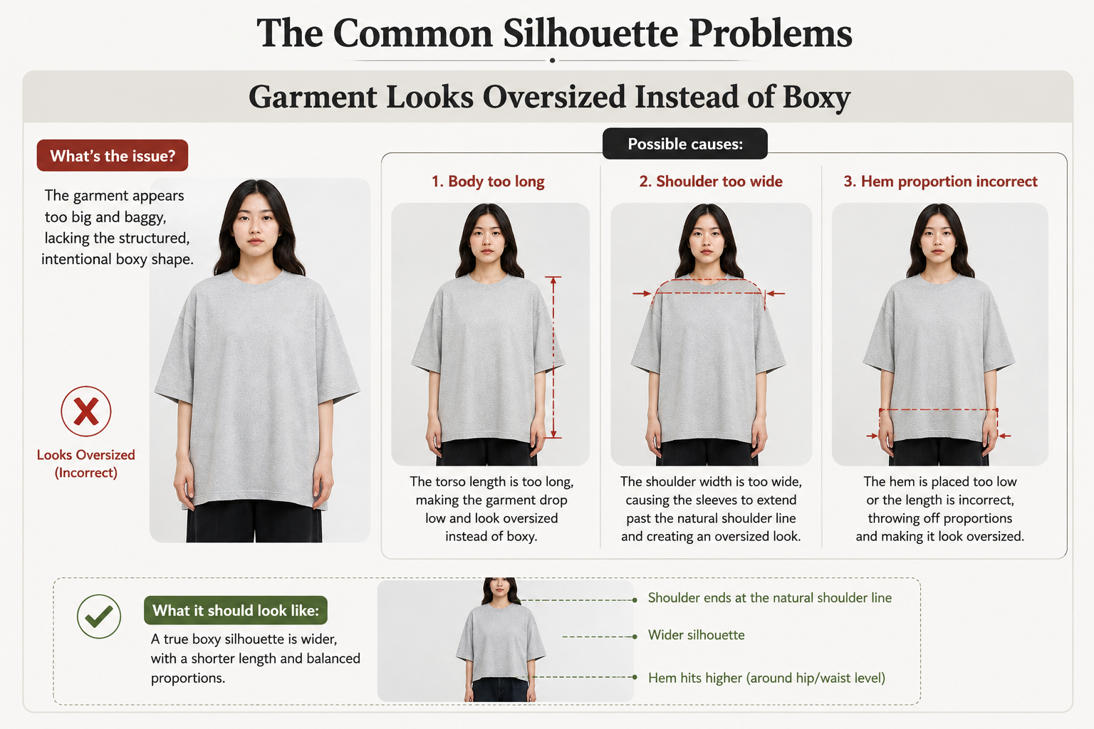 The Common Silhouette Problems Garment Looks Oversized Instead of Boxy