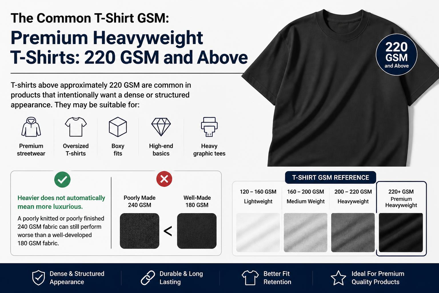 The Common T Shirt GSM Premium Heavyweight T Shirts 220 GSM and Above