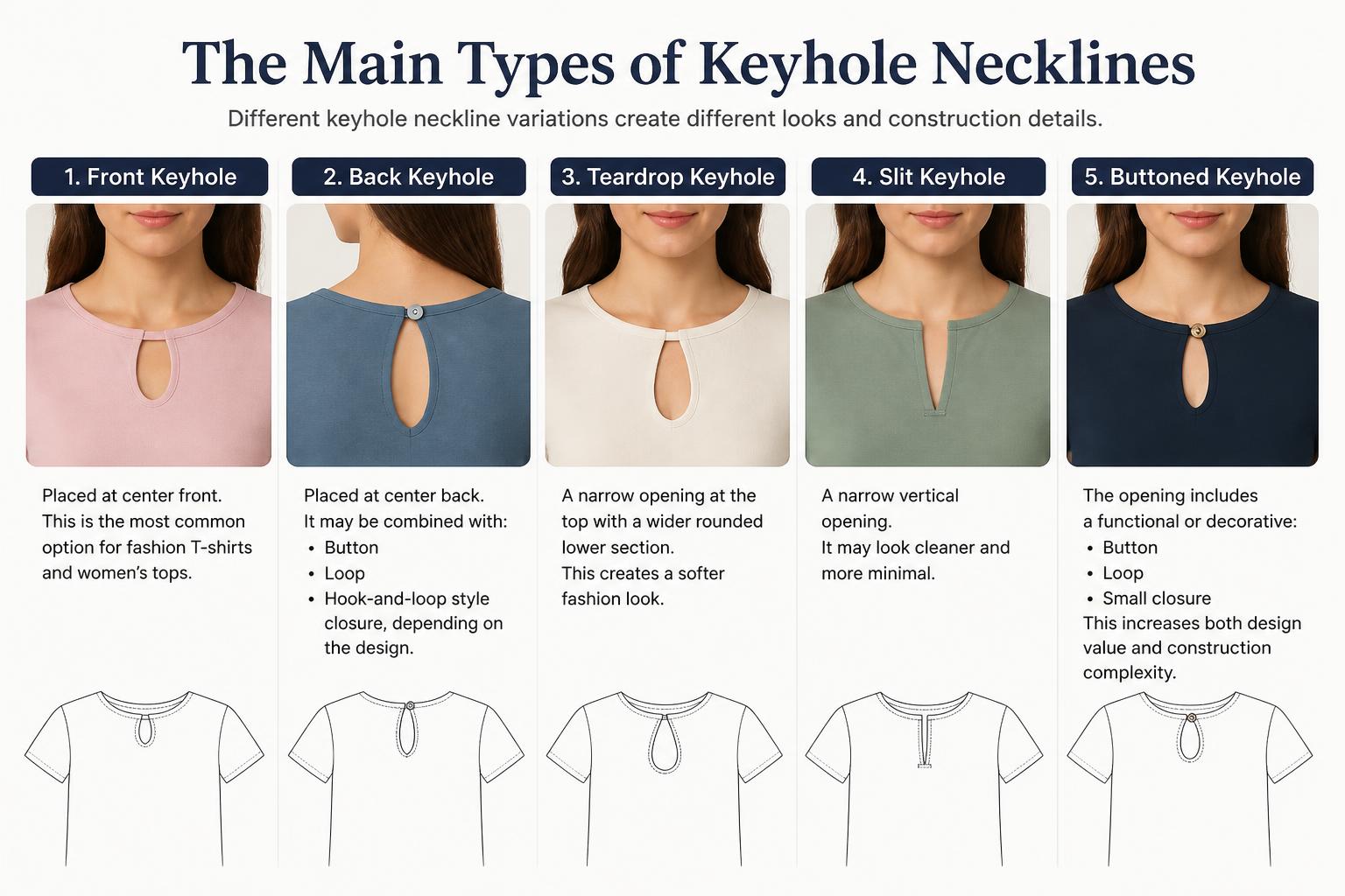 The Main Types of Keyhole Necklines