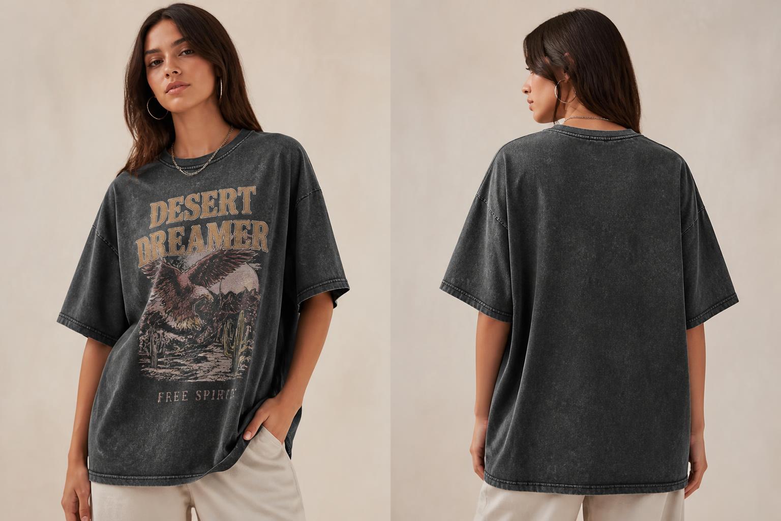 Vintage Wash Oversized T Shirt fashion