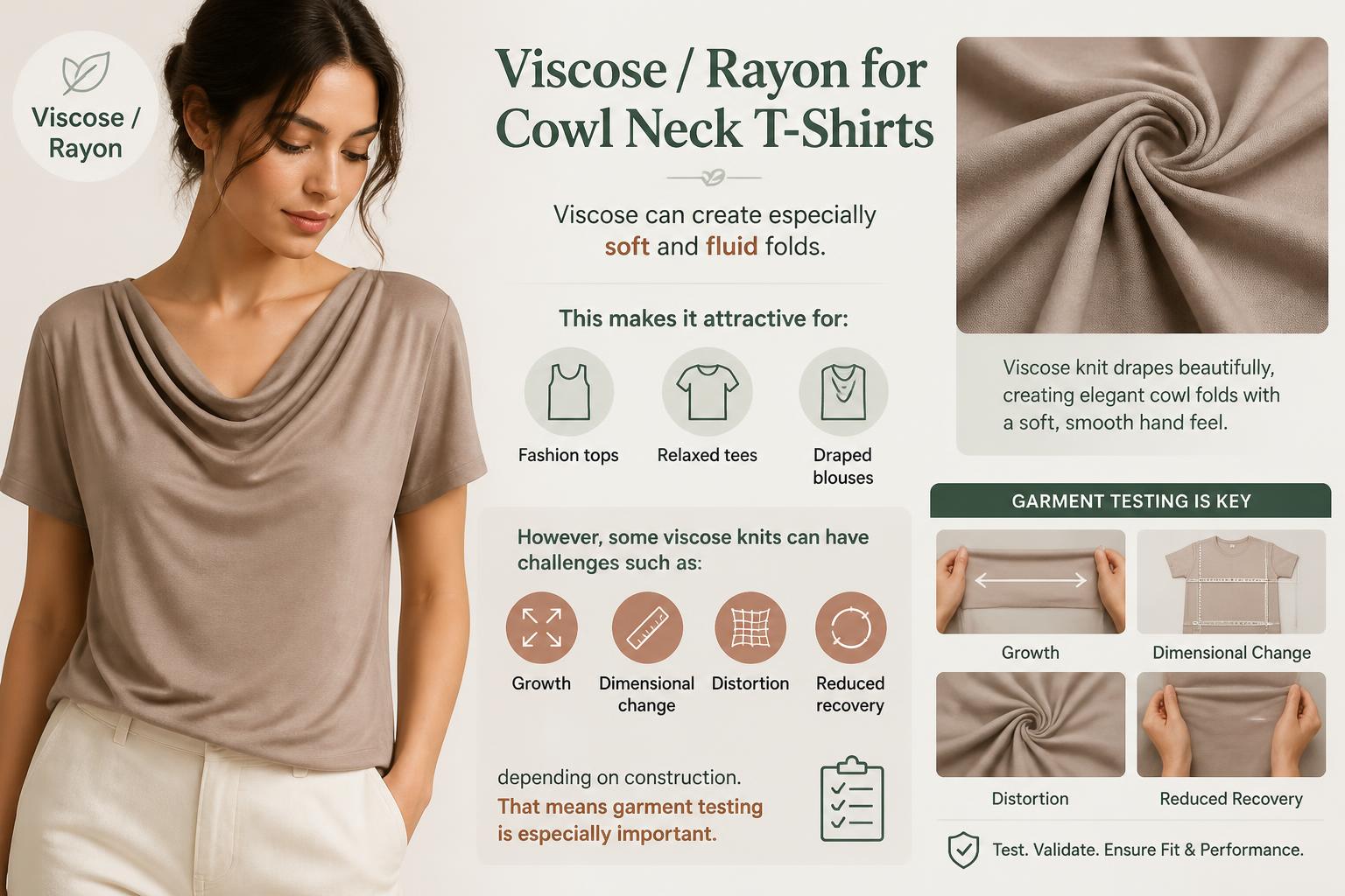 Viscose Rayon for Cowl Neck T Shirts