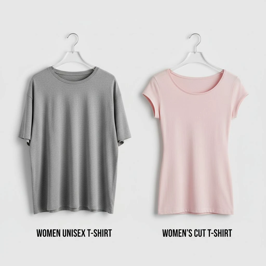 Womens Unisex T Shirts vs. Womens Cuts T Shirts compare image 2