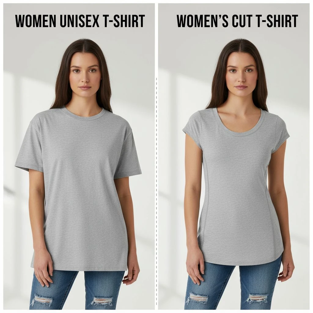 Womens Unisex T Shirts vs. Womens Cuts T Shirts compare image 3