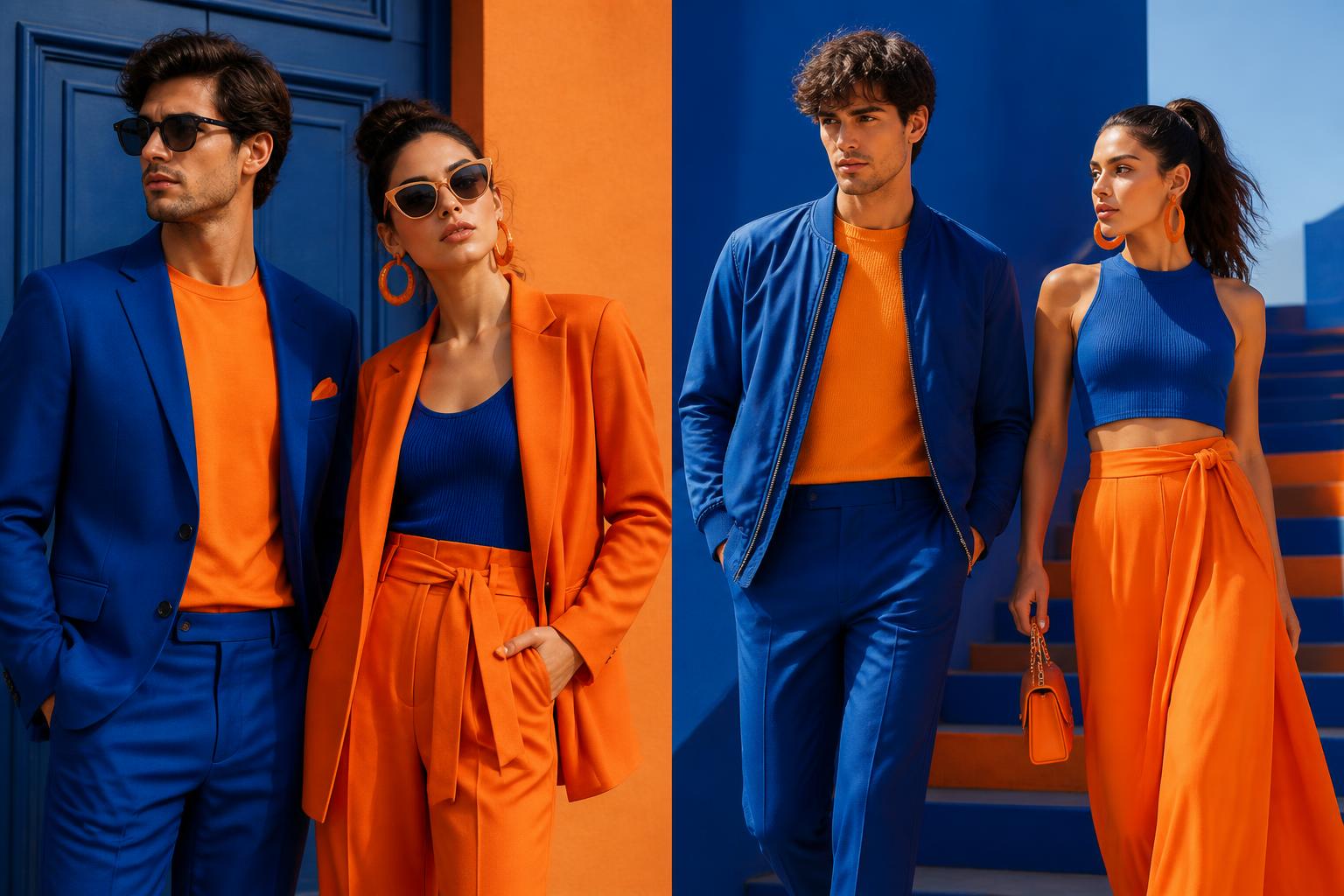 Blue and Orange Energetic Contrast fashion for men and women 2
