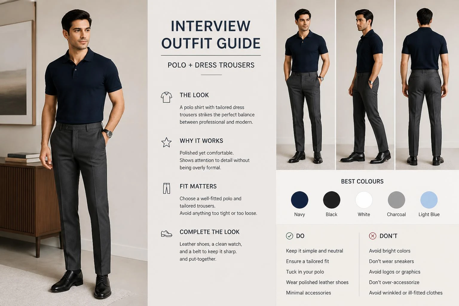 Chinos Wear with a Polo for interview 2