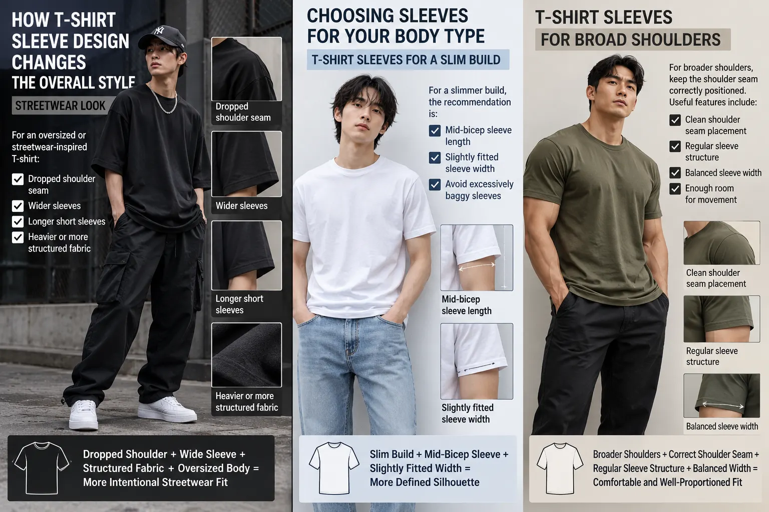 Choosing Sleeves for Your Body Type T Shirt Sleeves for Broad Shoulders 1