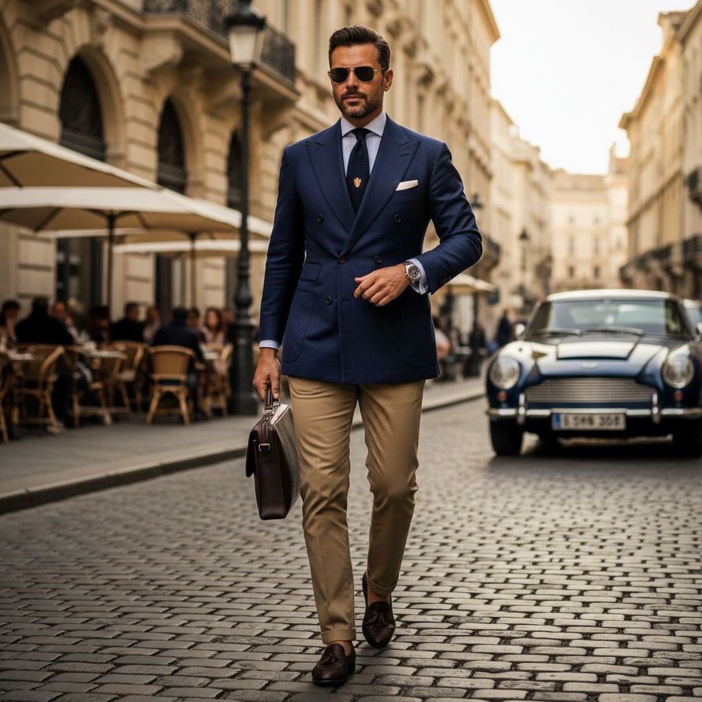 Combie Colors That Make Men Look Rich and Powerful Navy and Khaki Mens Fashion 2