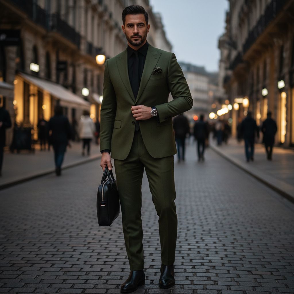 Combie Colors That Make Men Look Rich and Powerful Olive Black Mens Fashion
