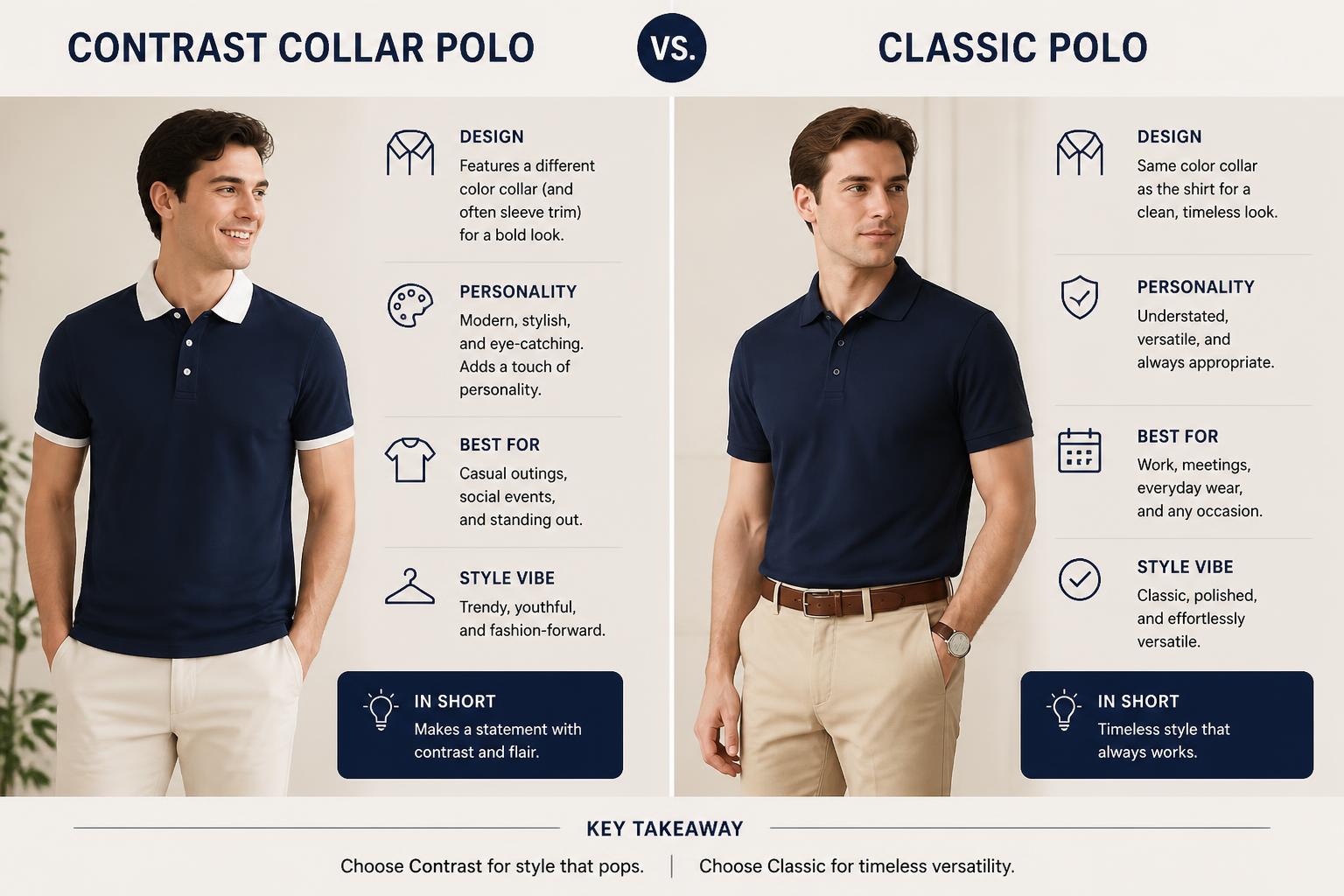 Contrast Collar Polo vs. Classic Polo