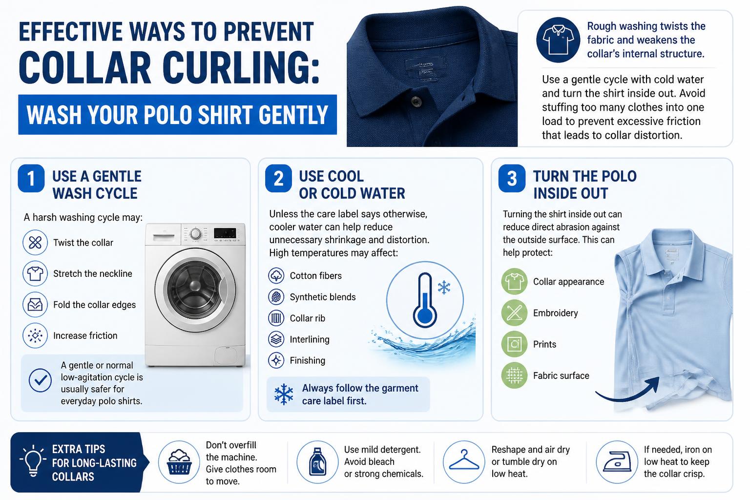 Effective Ways to Prevent Collar Curling Wash Your Polo Shirt Gently