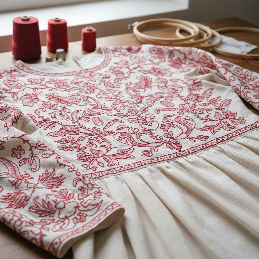 Embroidery Used in Garments Industry Redwork Embroidery 2