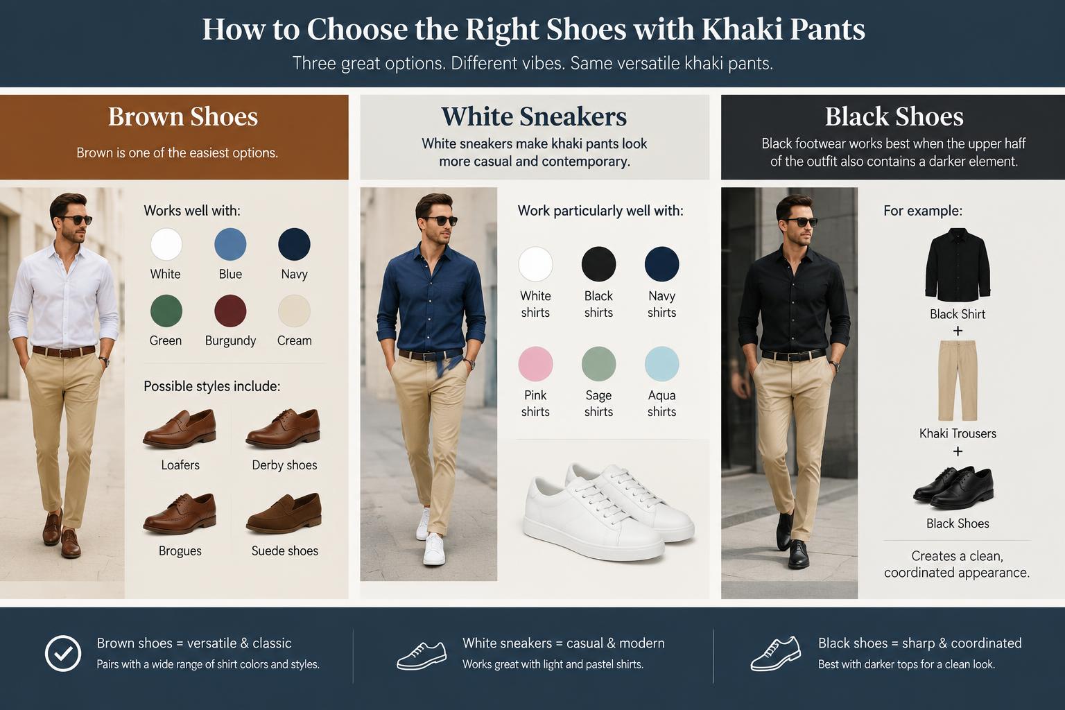 How to Choose the Right Shoes with Khaki Pants