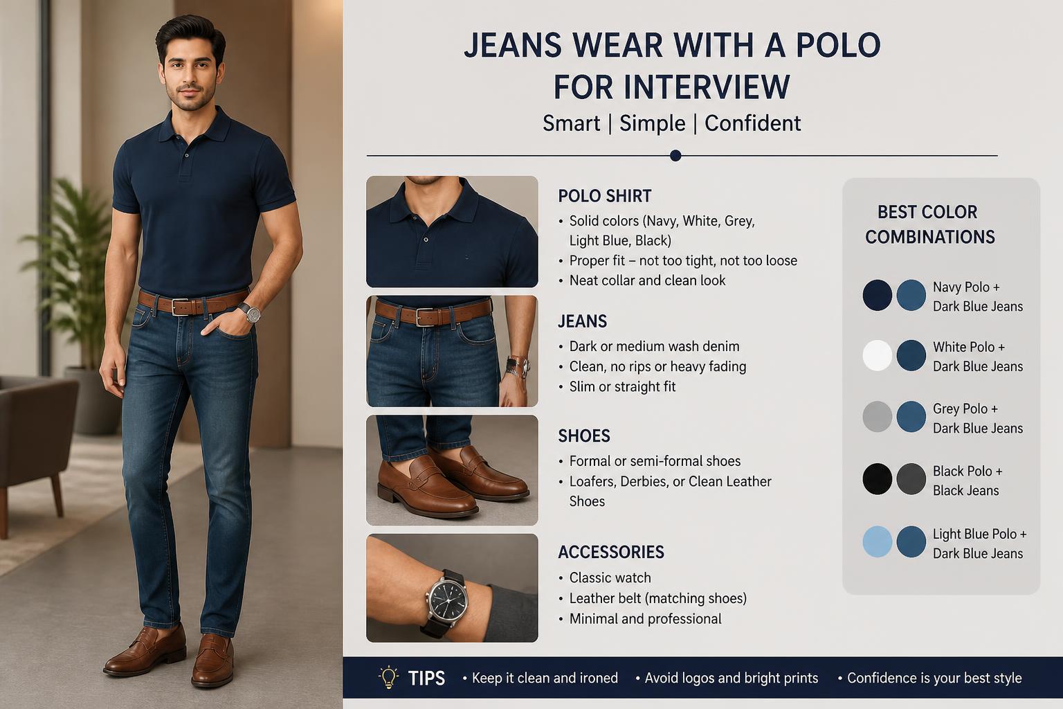 Jean Wear with a Polo for interview 1