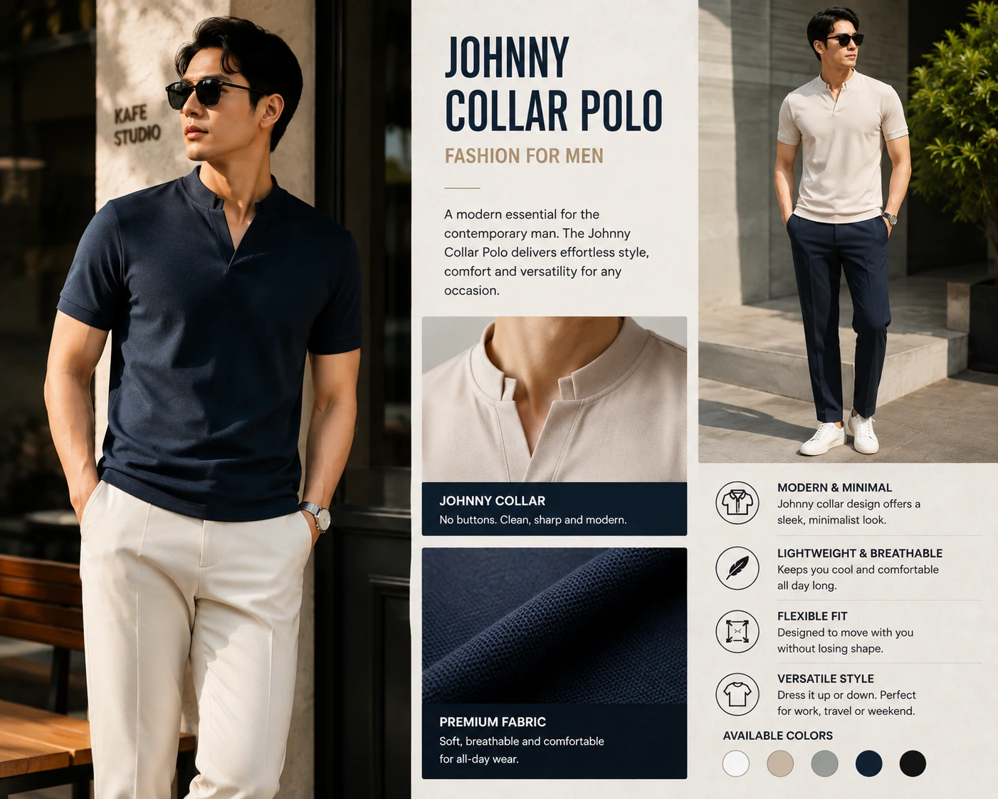 Johnny Collar Polo The Stylish Polo Without Buttons 2