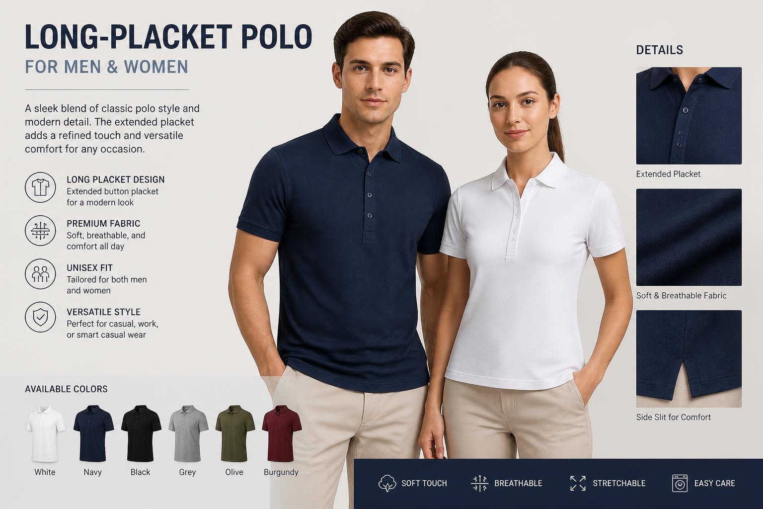 Long Placket Polo 1