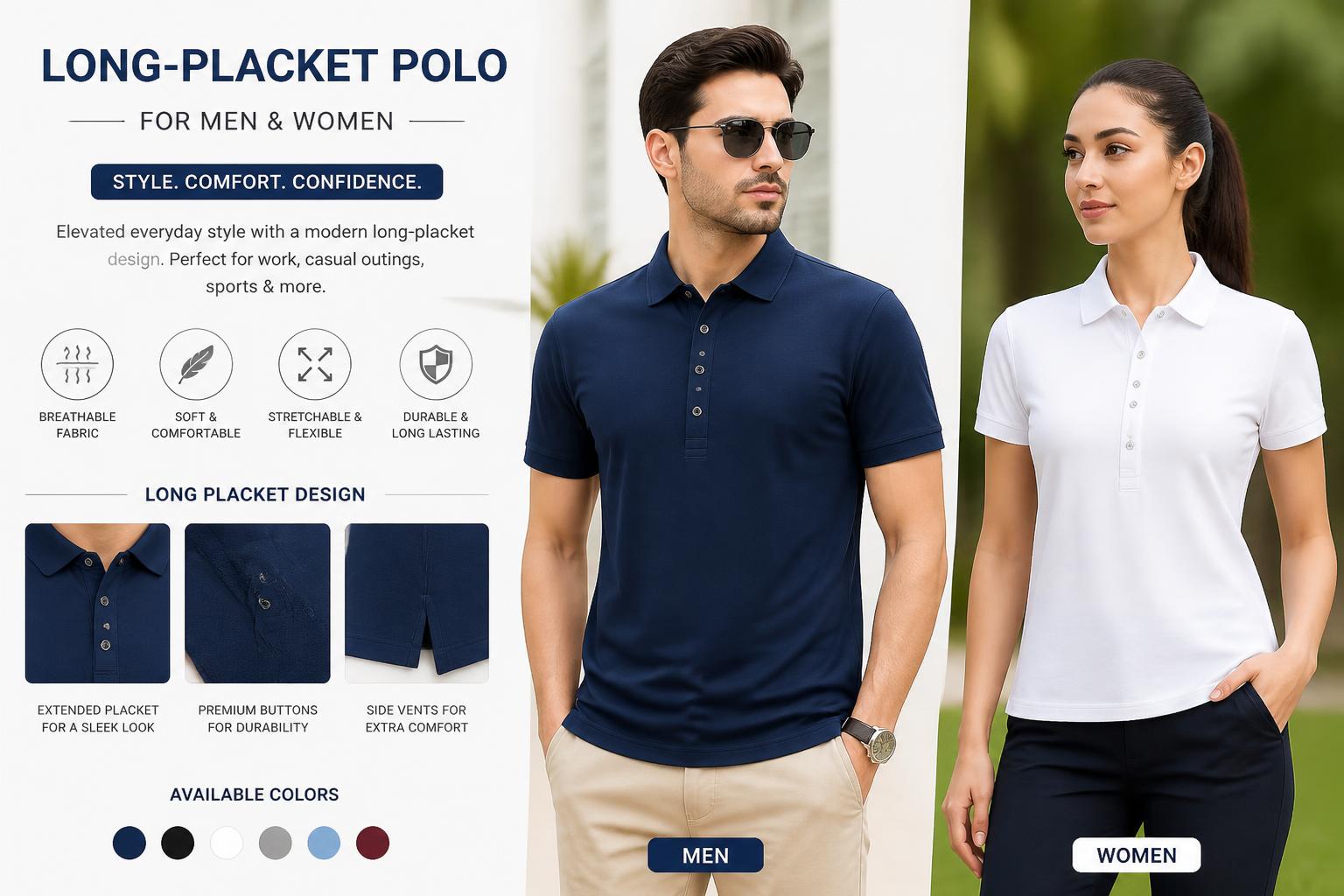 Long Placket Polo 2