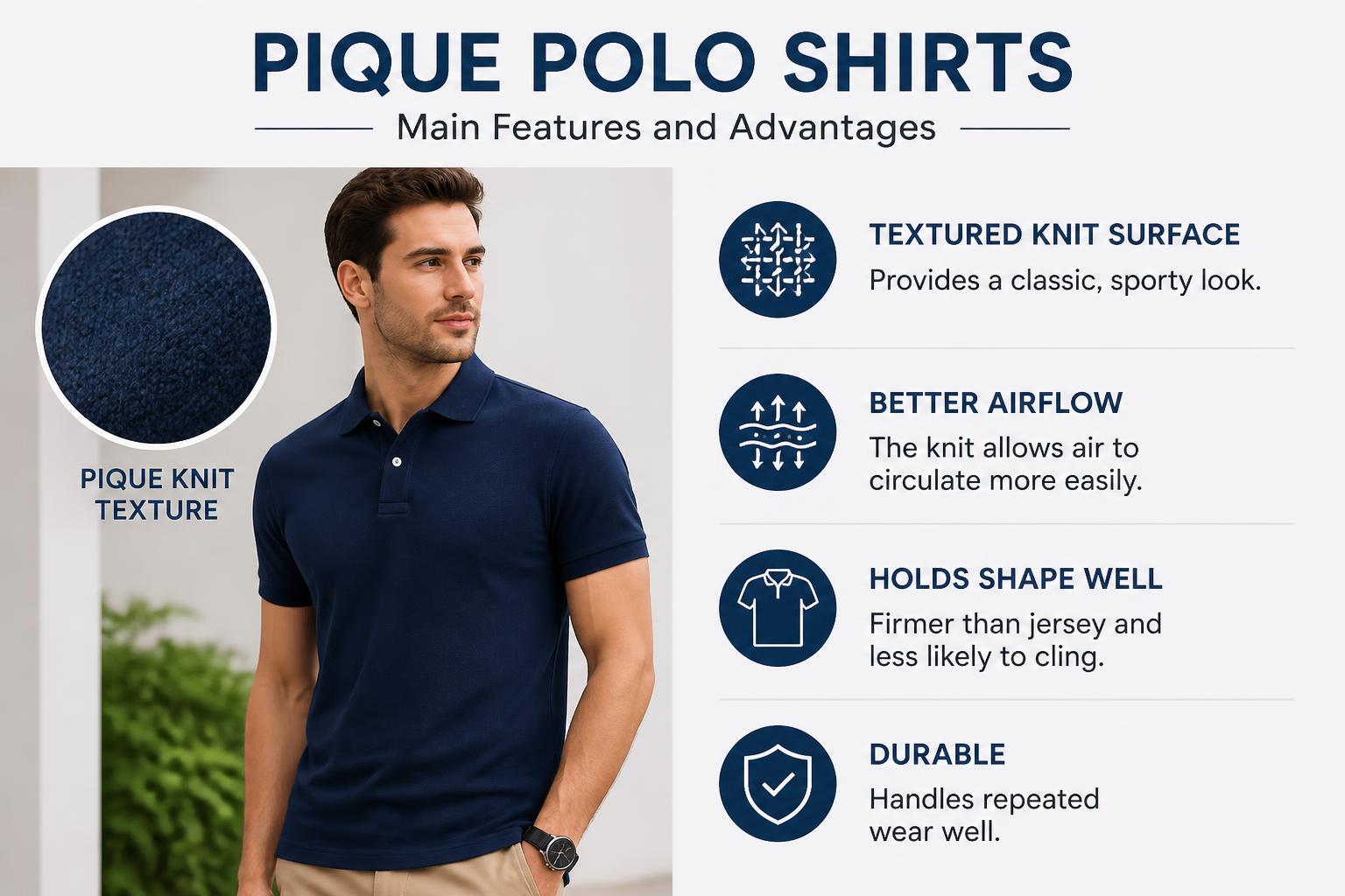Main Features and Advantages Pique Polo