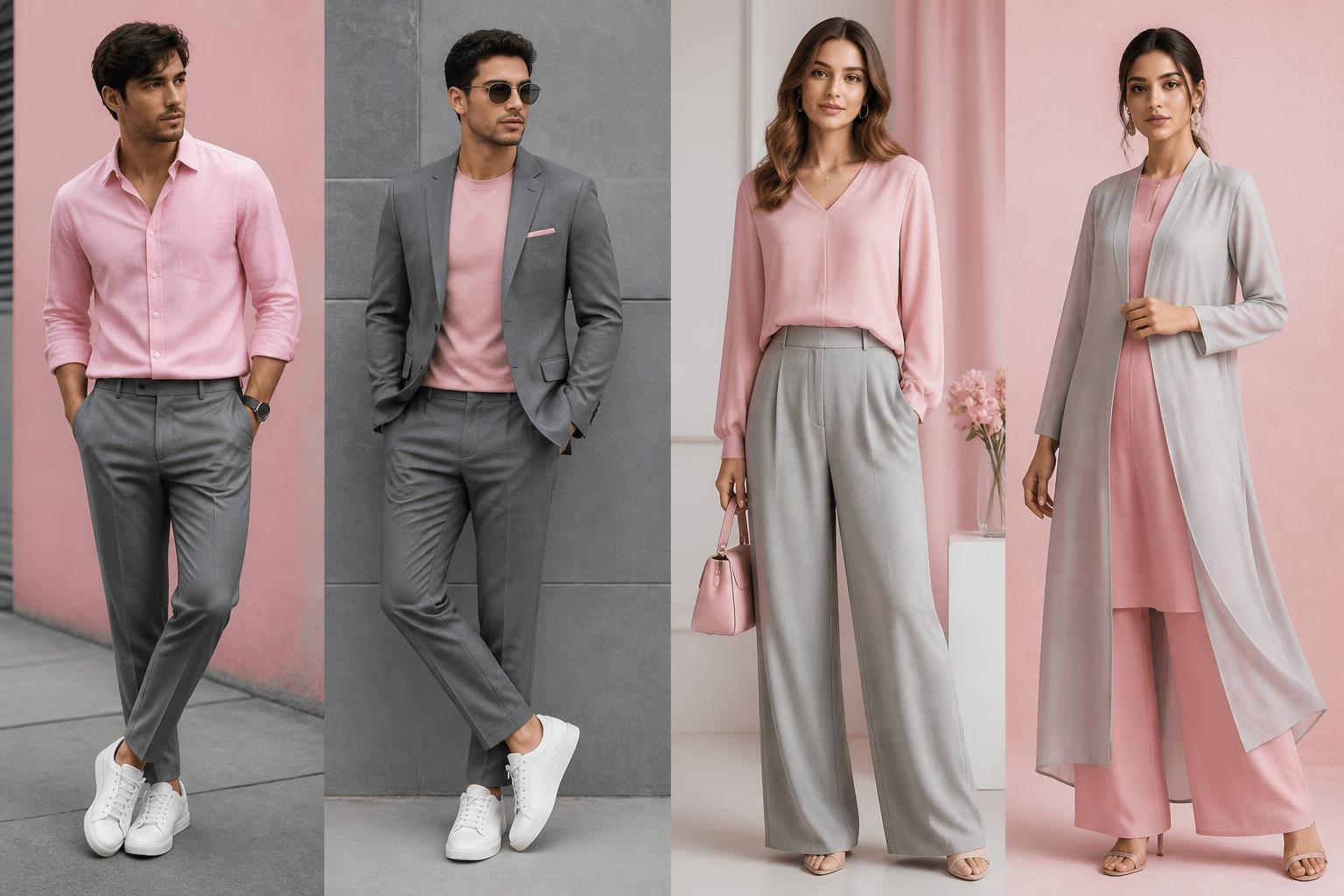 Pink and Grey Soft and Balanced fashion for men and women 2