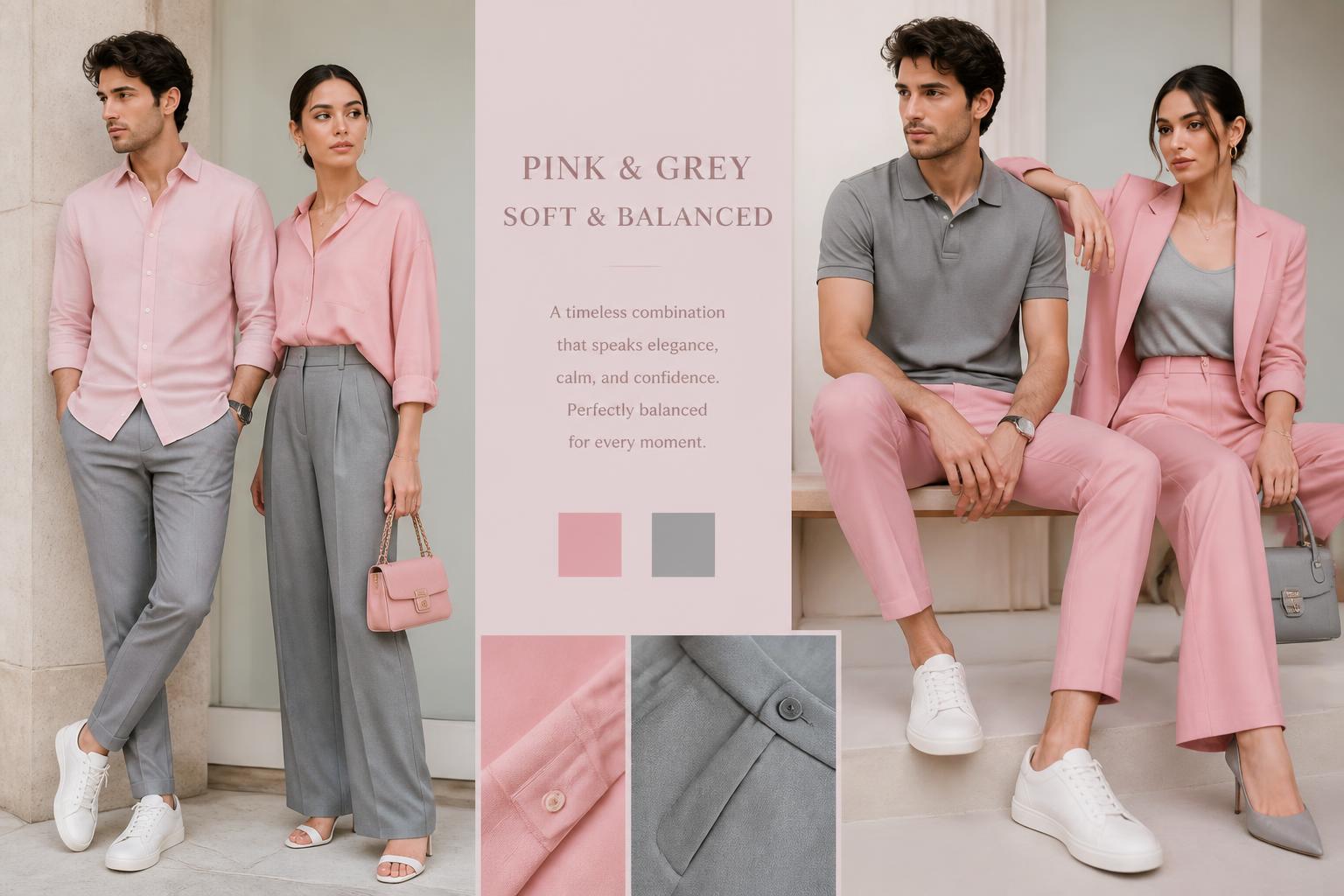 Pink and Grey Soft and Balanced fashion for men and women 3