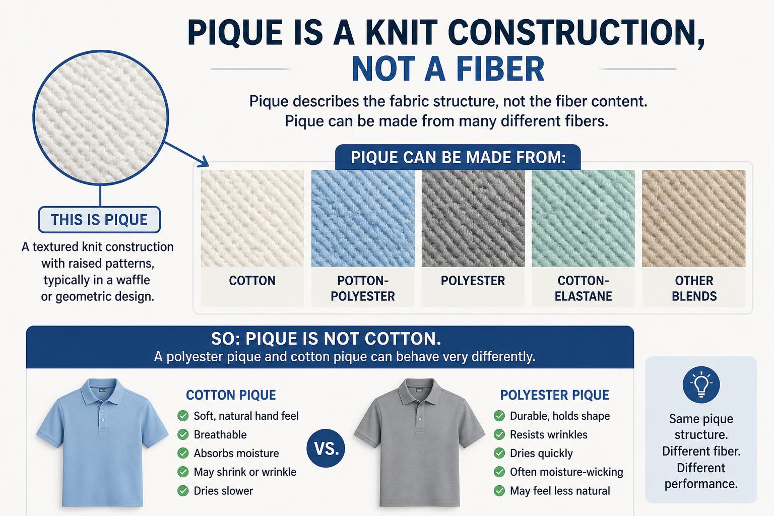 Pique Is a Knit Construction Not a Fiber