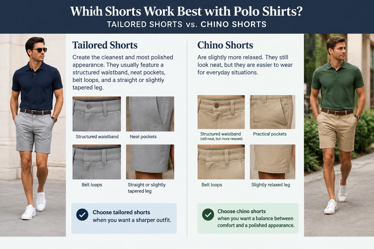 Shorts vs. Chino Shorts Which Shorts Work Best with Polo Shirts