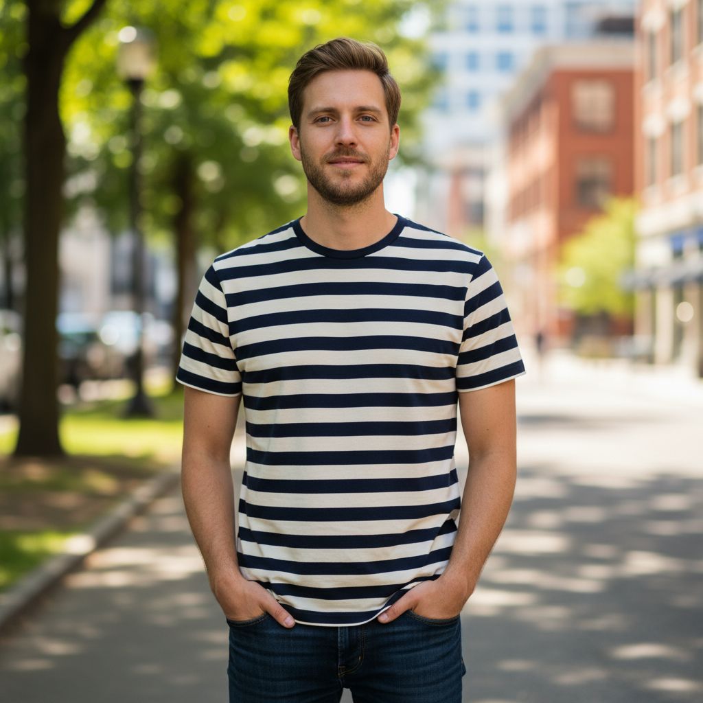 Striped T Shirt wear by men 2