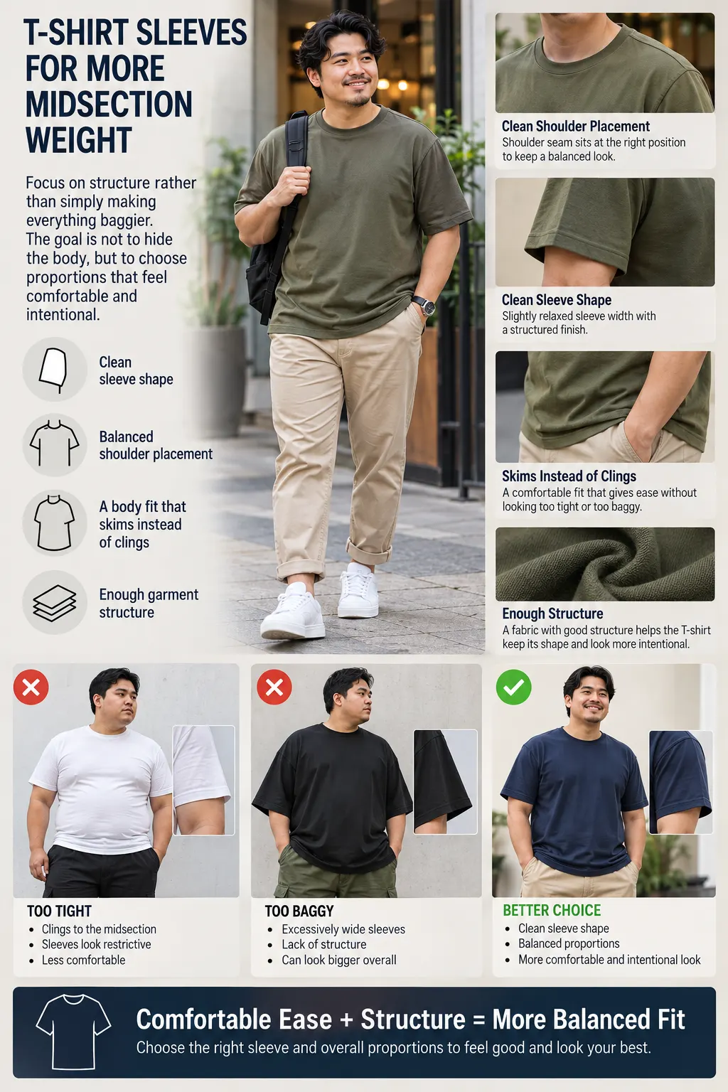 T Shirt Sleeves for More Midsection Weight