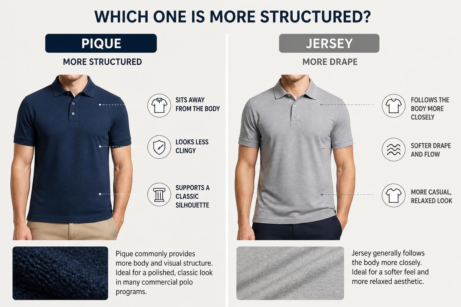 Which One Is More Structured Pique vs Jersey