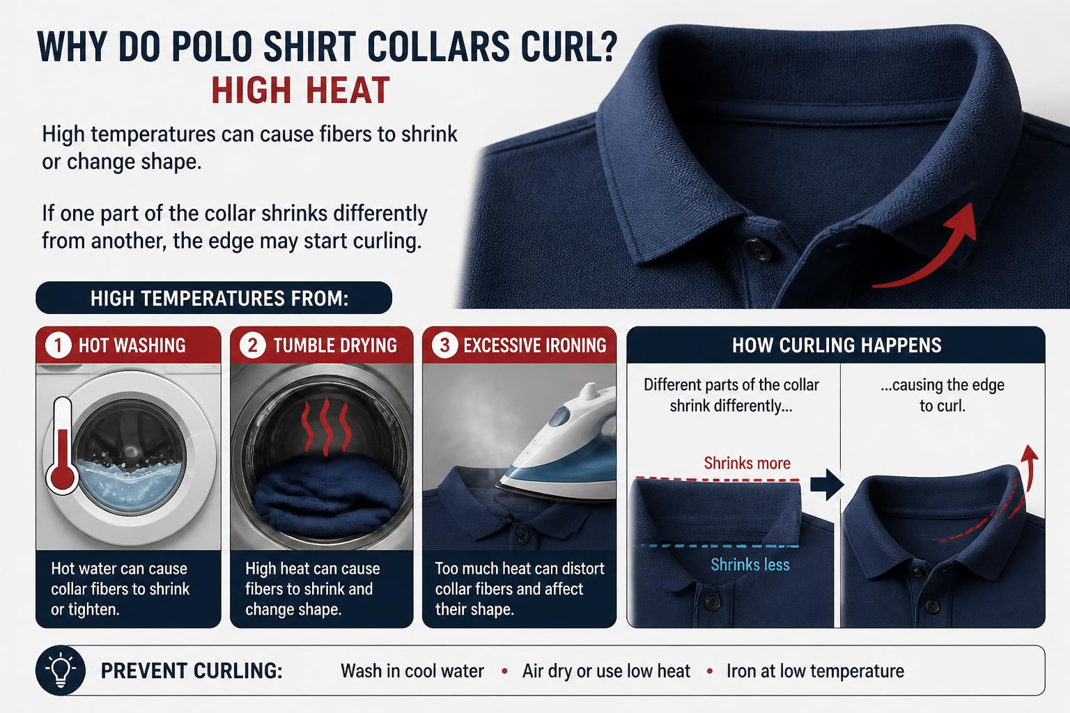 Why Do Polo Shirt Collars Curl High Heat