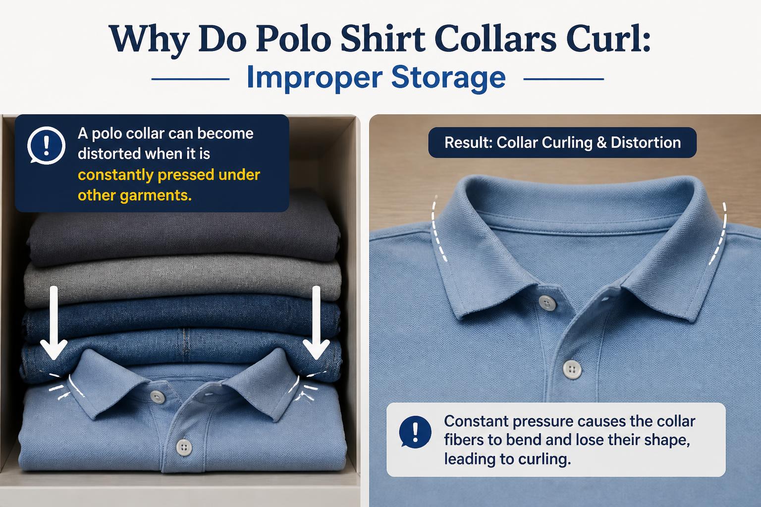 Why Do Polo Shirt Collars Curl Improper Storage