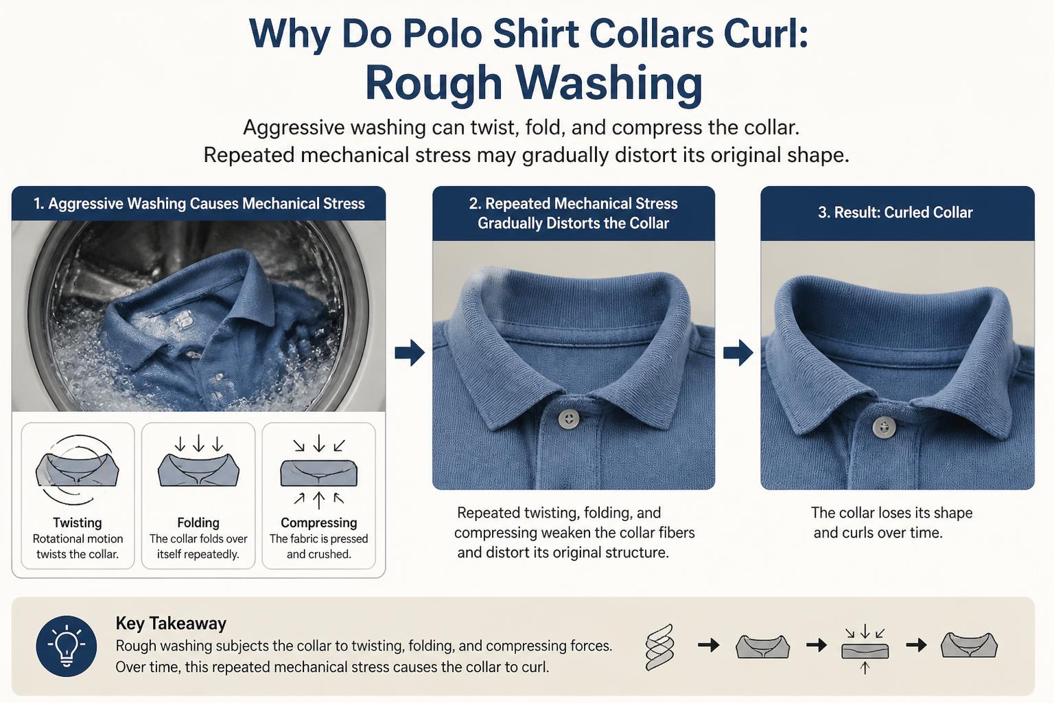 Why Do Polo Shirt Collars Curl Rough Washing