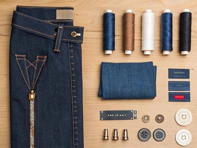 Jeans are a type of garment, most commonly trousers, constructed from denim fabric. Unlike denim, which is a textile material, jeans are the completed product people wear.