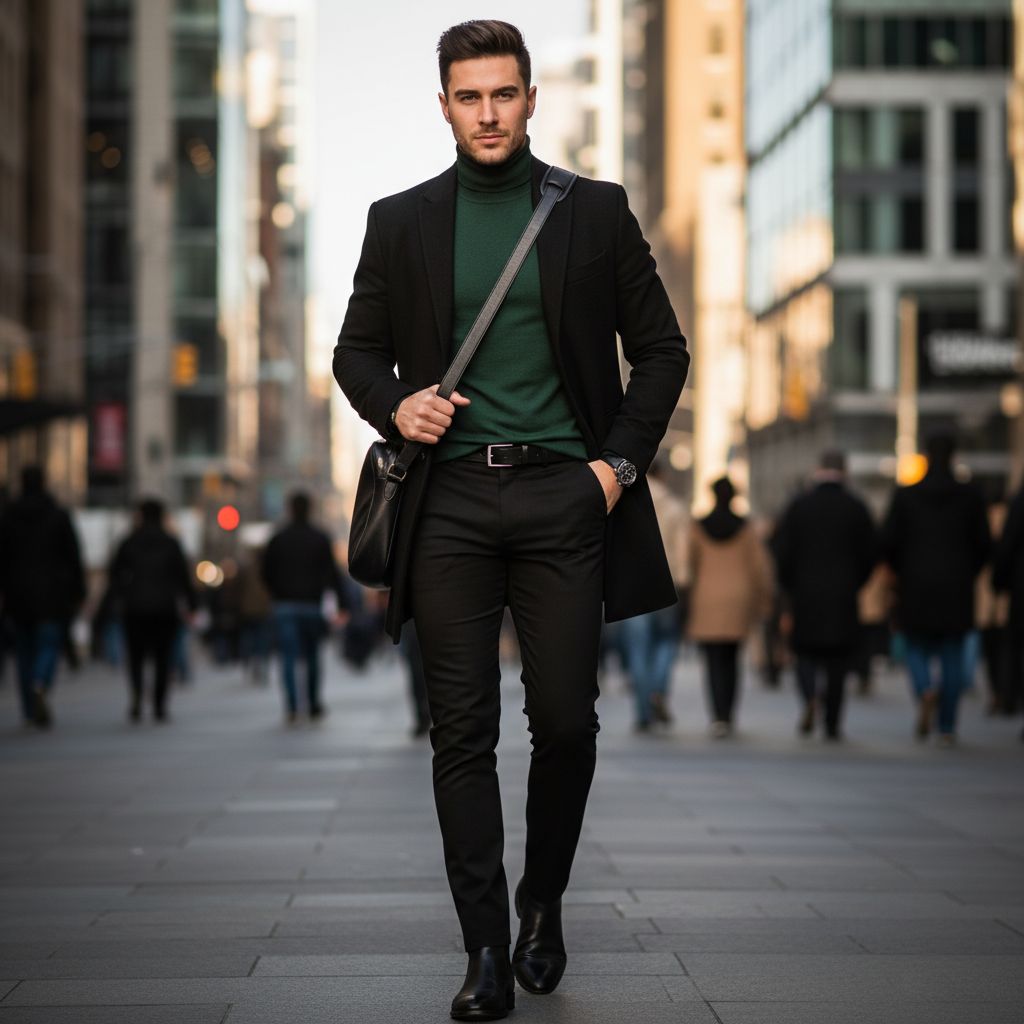 Color Combinations for Mens Daily Wear Dark Green Black 2