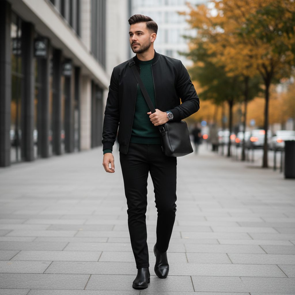 Color Combinations for Mens Daily Wear Dark Green Black 3
