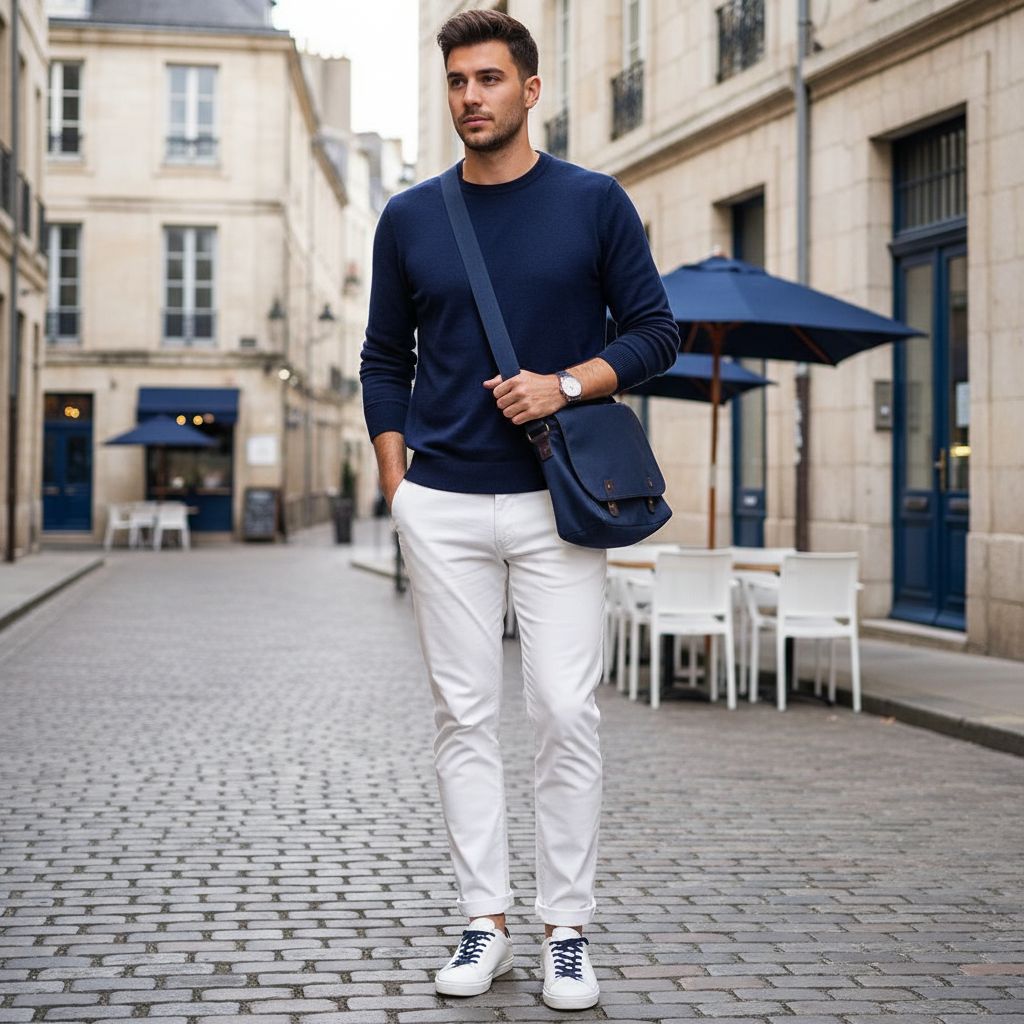 Color Combinations for Mens Daily Wear Navy White 3