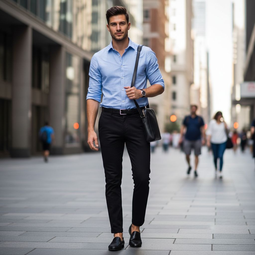Color Combinations for Mens Daily Wear Sky Blue Black 3