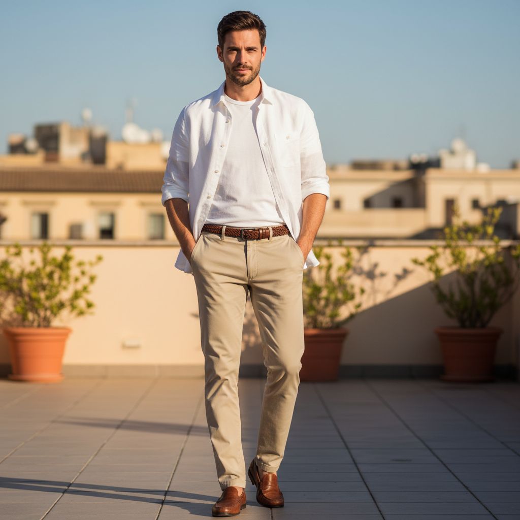 Color Combinations for Mens Daily Wear White Beige 2