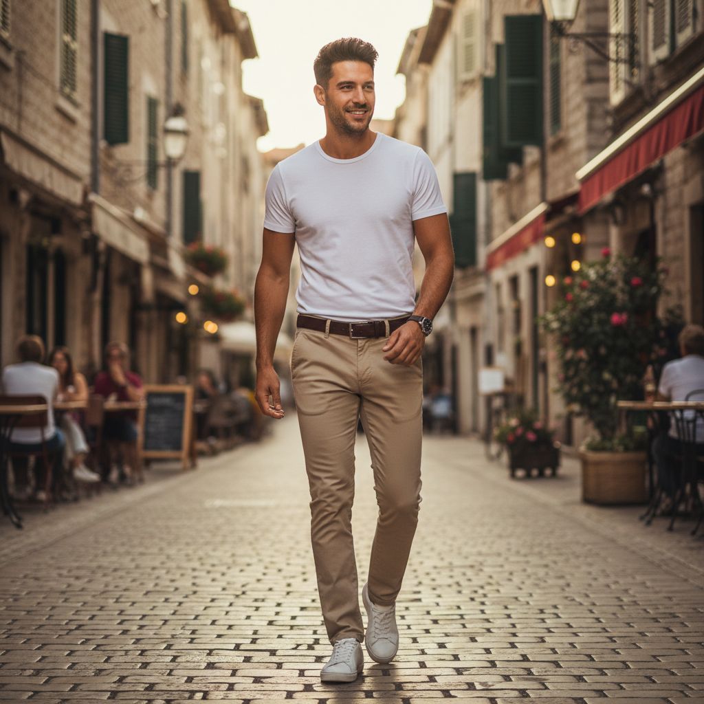 Color Combinations for Mens Daily Wear White Beige 4