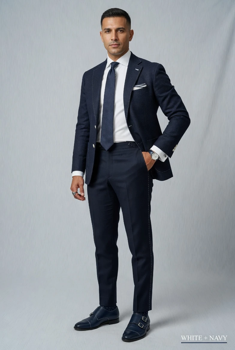 Color Combos That Instantly Look Elegant White Navy wear by men 2