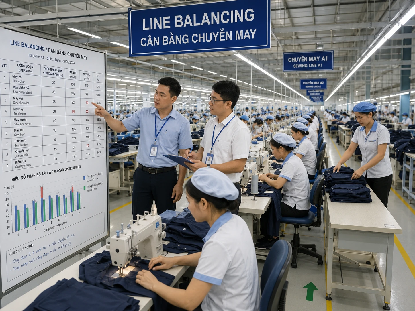 Line Balancingin Garments Sewing Department Vietnam