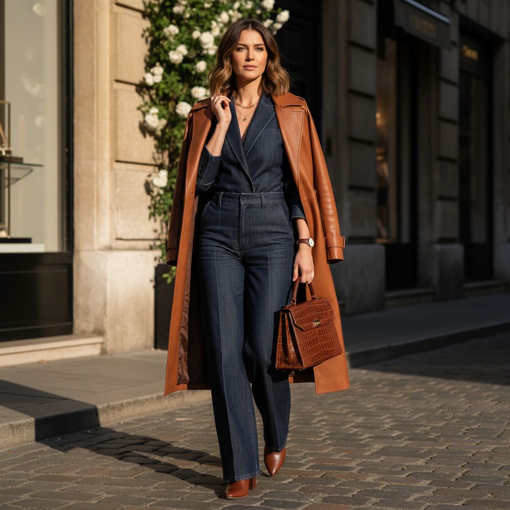 Luxury Fashion Womens Color Combos That Look Instantly Elegant Denim and Chestnut 1
