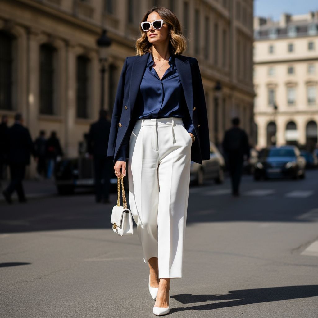 Luxury Fashion Womens Color Combos That Look Instantly Elegant Navy and White 2