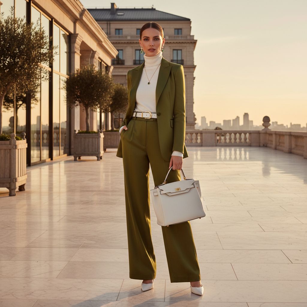 Luxury Fashion Womens Color Combos That Look Instantly Elegant Olive and White