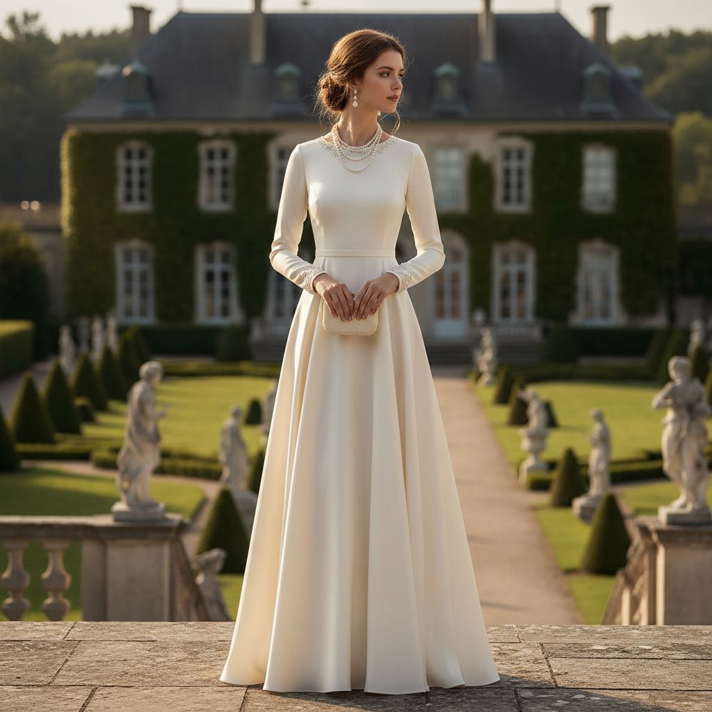 Old Money fashion Elegant Dresses wear by a beautiful young Women