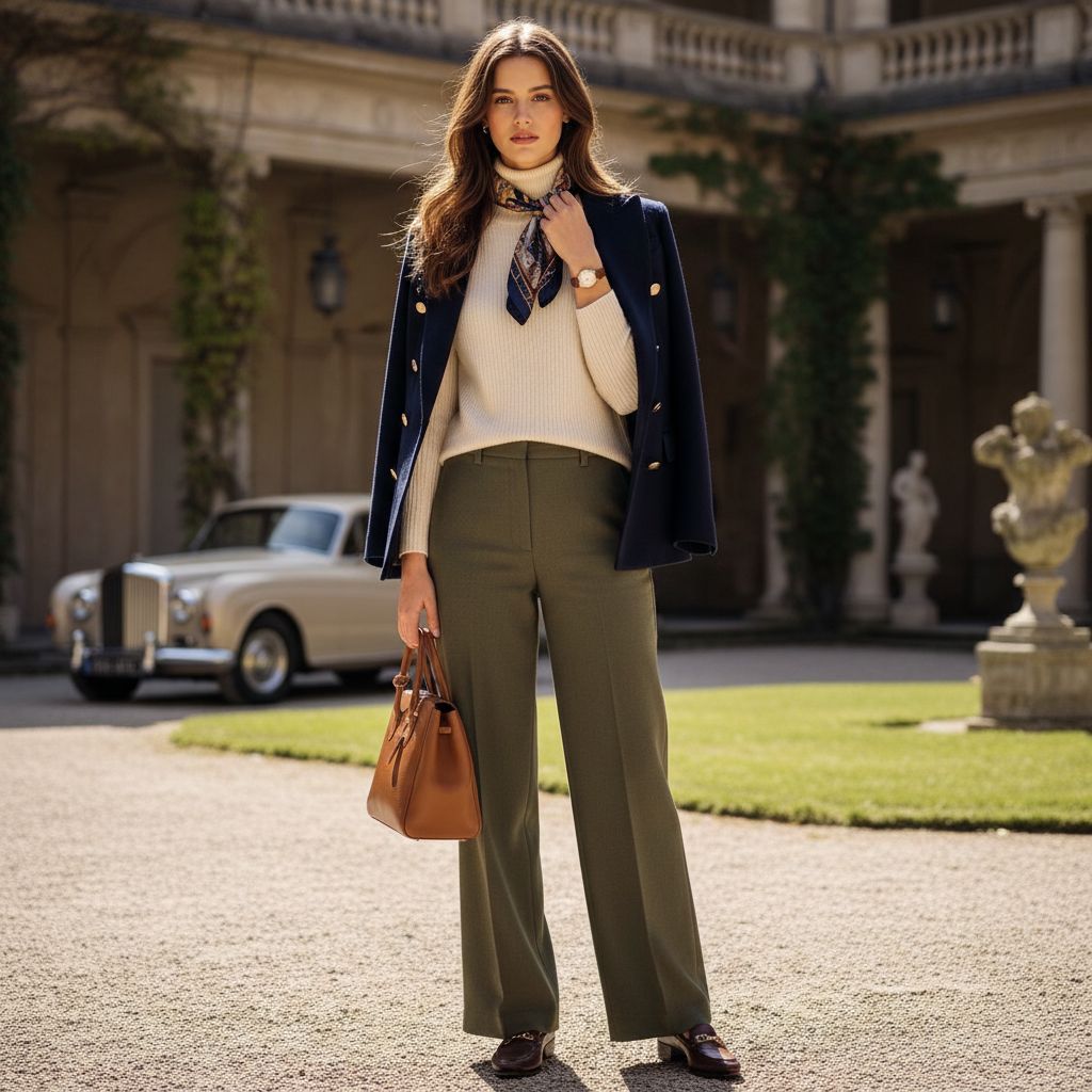 Old Money fashion Understated Luxury wear by a beautiful young Women 2 1