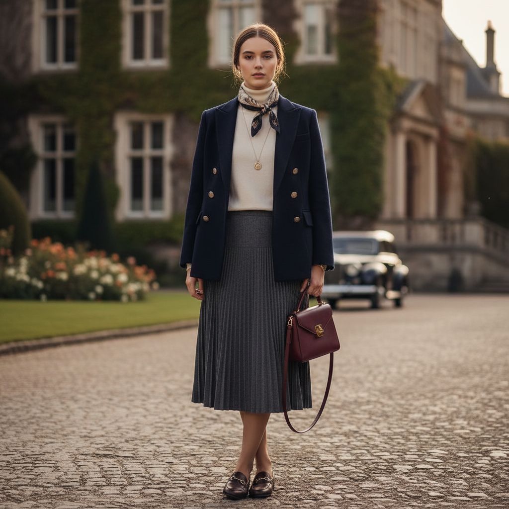 Old Money fashion Understated Luxury wear by a beautiful young Women 4