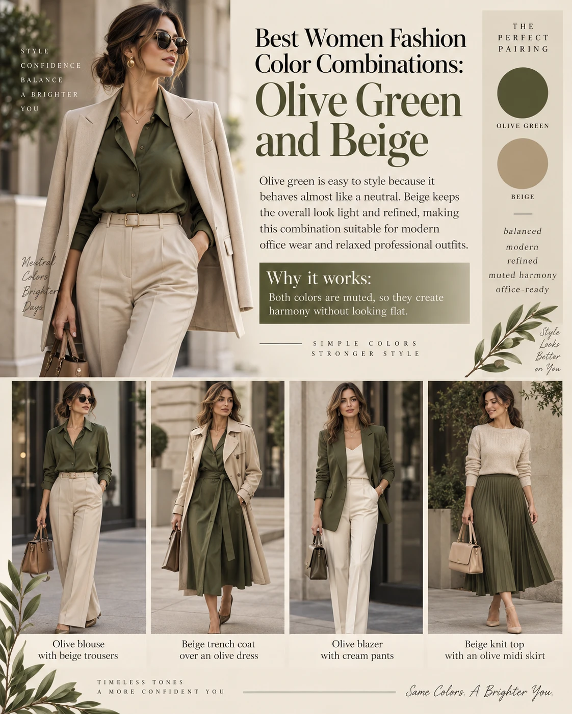 Olive Green and Beige